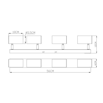 Globo - Bodové svítidlo 4xGU10/35W/230V šedá/hnědá