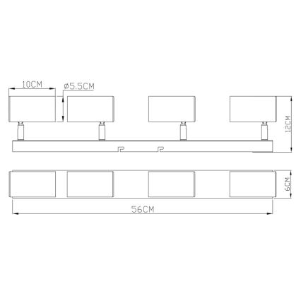 Globo - Bodové svítidlo 4xGU10/35W/230V černá/mosaz