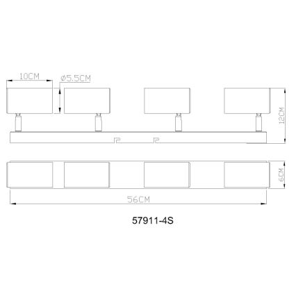 Globo - Bodové svítidlo 4xGU10/35W/230V