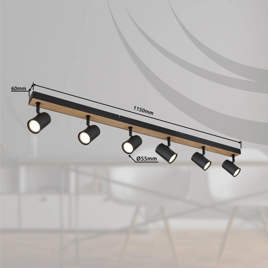 Globo - Bodové svítidlo 6xGU10/35W/230V černá/hnědá