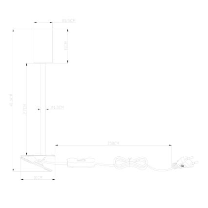 Globo - Flexibilní lampa s klipem 1xGU10/25W/230V černá