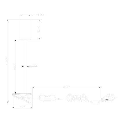 Globo - Flexibilní lampa s klipem 1xGU10/25W/230V bílá