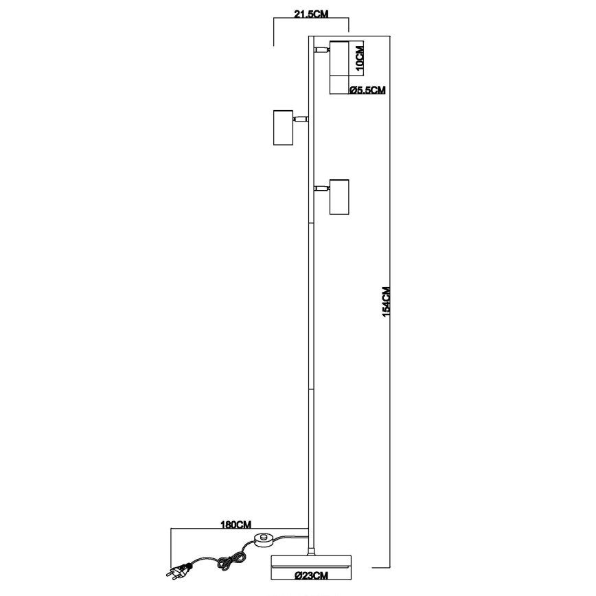 Globo - Stojací lampa 3xGU10/5W/230V