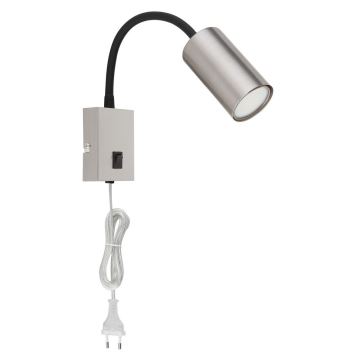 Globo - Flexibilní nástěnná lampa 1xGU10/25W/230V černá/chrom
