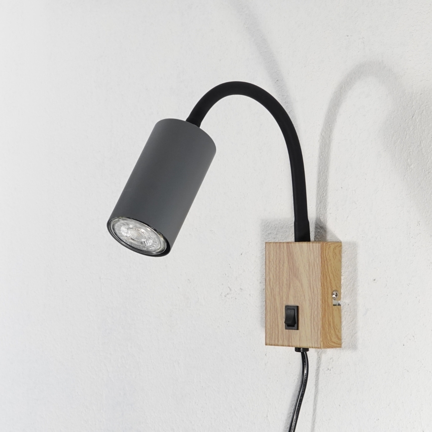 Globo - Flexibilní nástěnná lampa 1xGU10/25W/230V šedá/hnědá