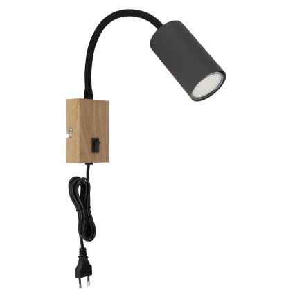 Globo - Flexibilní nástěnná lampa 1xGU10/25W/230V šedá/hnědá
