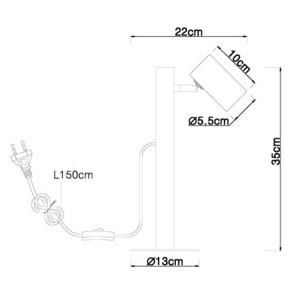Globo - Stolní lampa 1xGU10/5W/230V dřevo/kov