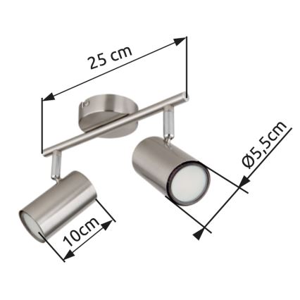 Globo - Bodové svítidlo 2xGU10/25W/230V matný chrom