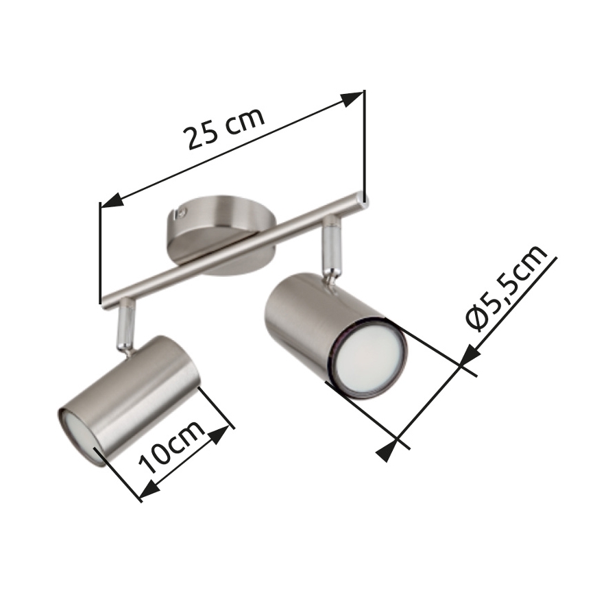 Globo - Bodové svítidlo 2xGU10/25W/230V matný chrom