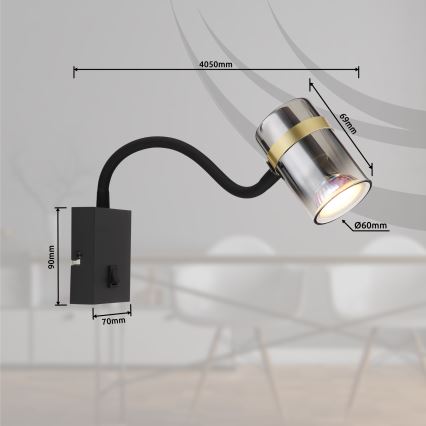 Globo - Flexibilní Flexibilní lampička 1xGU10/8W/230V