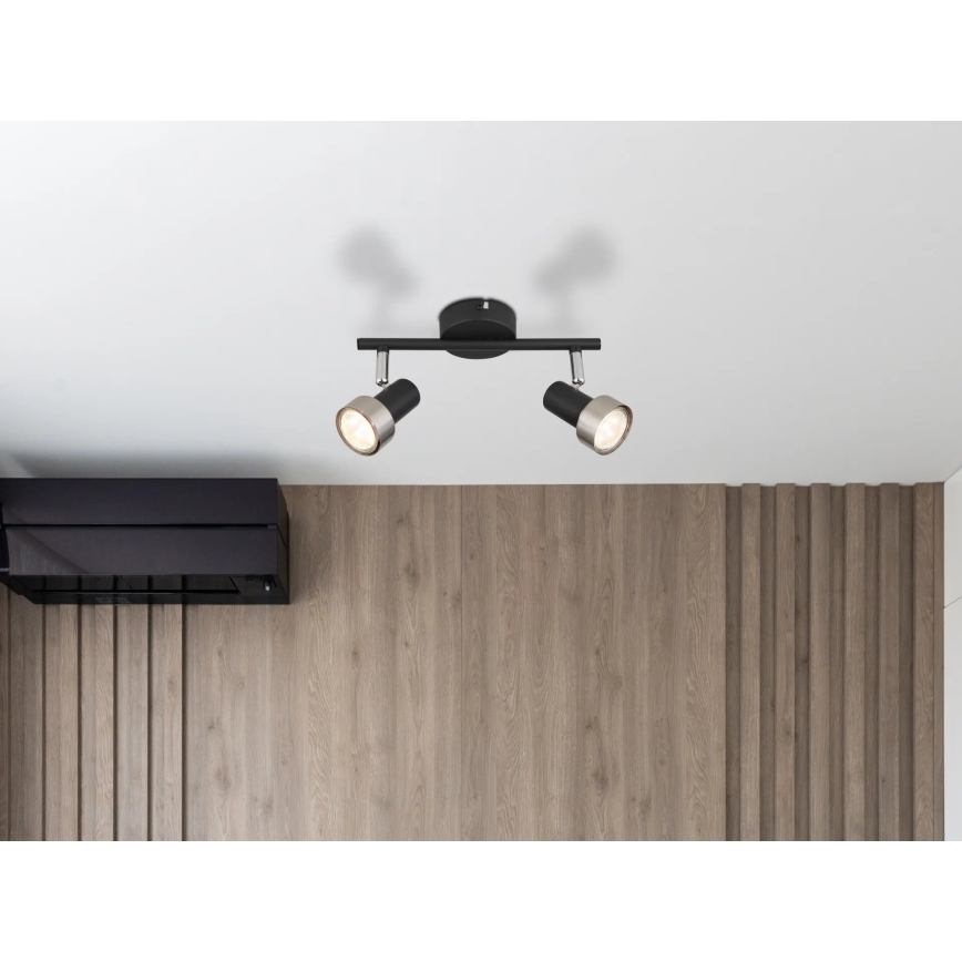 Globo - Bodové svítidlo  2xGU10/25W/230V černá/stříbrná