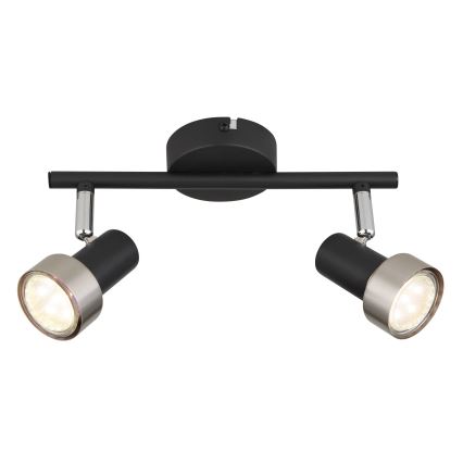 Globo - Bodové svítidlo  2xGU10/25W/230V černá/stříbrná