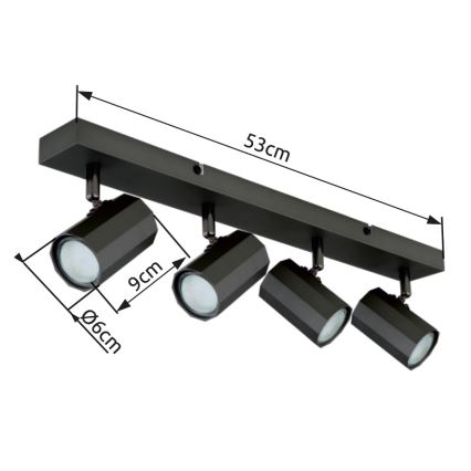 Globo - Bodové svítidlo 4xGU10/25W/230V černá