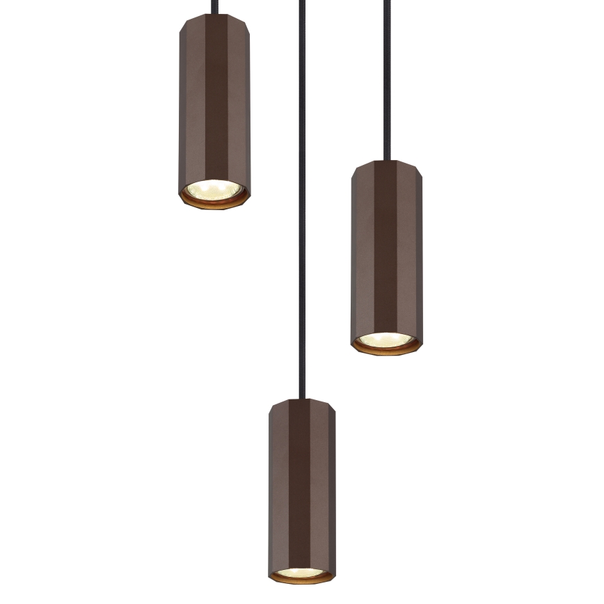 Globo - Lustr na lanku 3xGU10/25W/230V hnědá