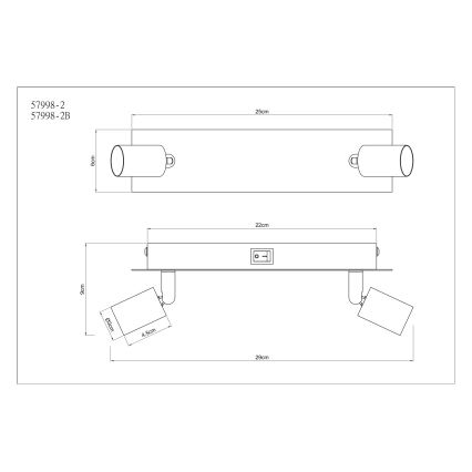 Globo - Bodové svítidlo 2xGU10/35W/230V černá