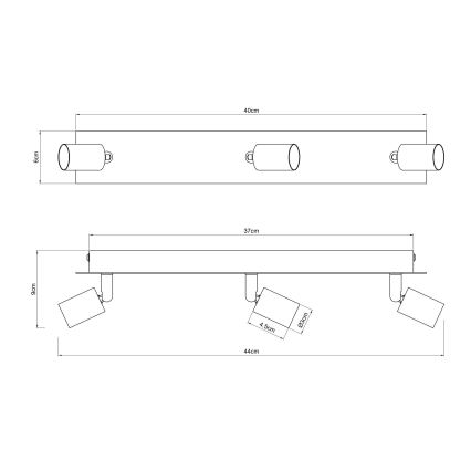 Globo - Bodové svítidlo 3xGU10/35W/230V černá