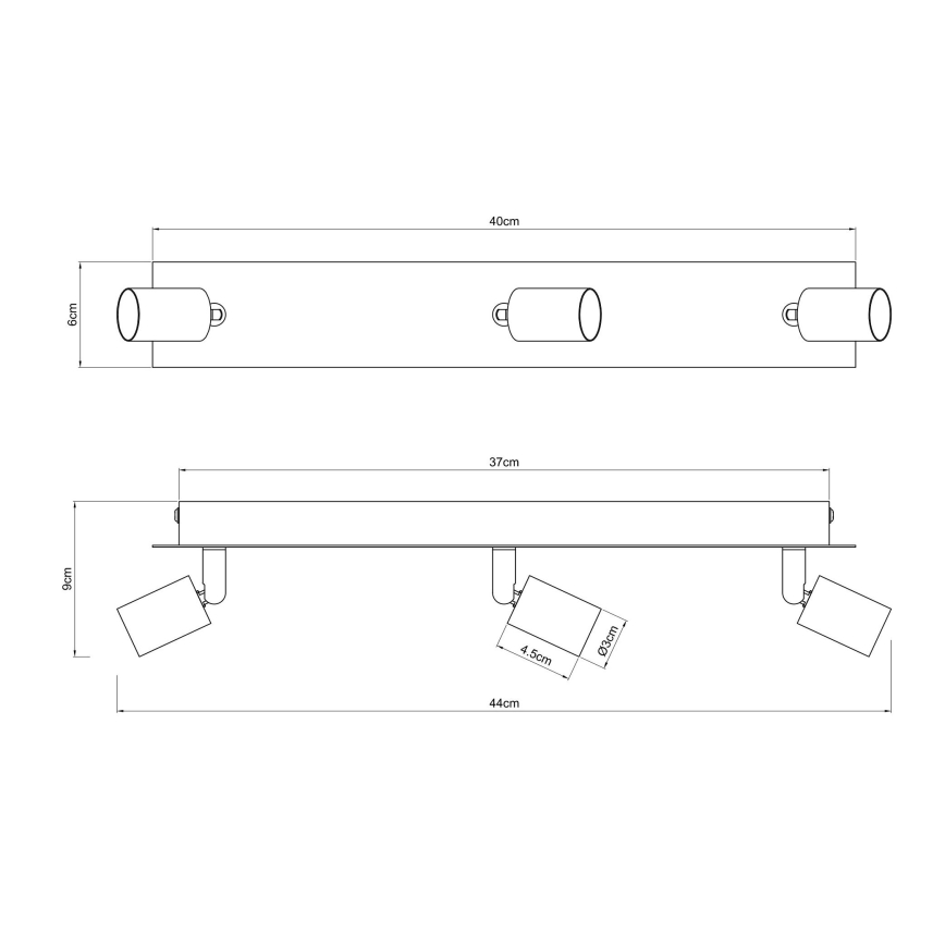 Globo - Bodové svítidlo 3xGU10/35W/230V černá
