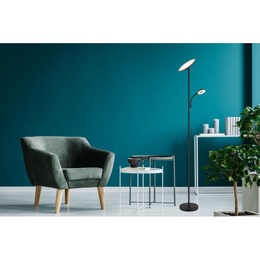 Globo - LED Stmívatelná stojací lampa LED/20W/230V+ LED/5W 3000/4000/6500K černá