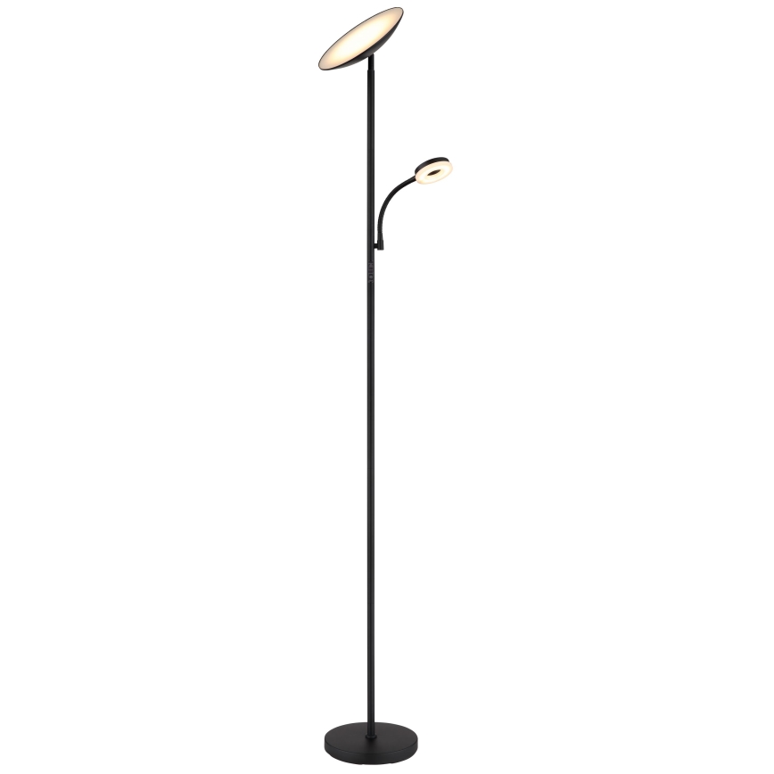 Globo - LED Stmívatelná stojací lampa LED/20W/230V+ LED/5W 3000/4000/6500K černá