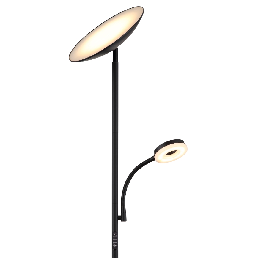 Globo - LED Stmívatelná stojací lampa LED/20W/230V+ LED/5W 3000/4000/6500K černá