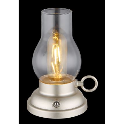 Globo - LED Stmívatelná nabíjecí dotyková stolní lampa LED/1W/3,7V 1200 mAh matný chrom