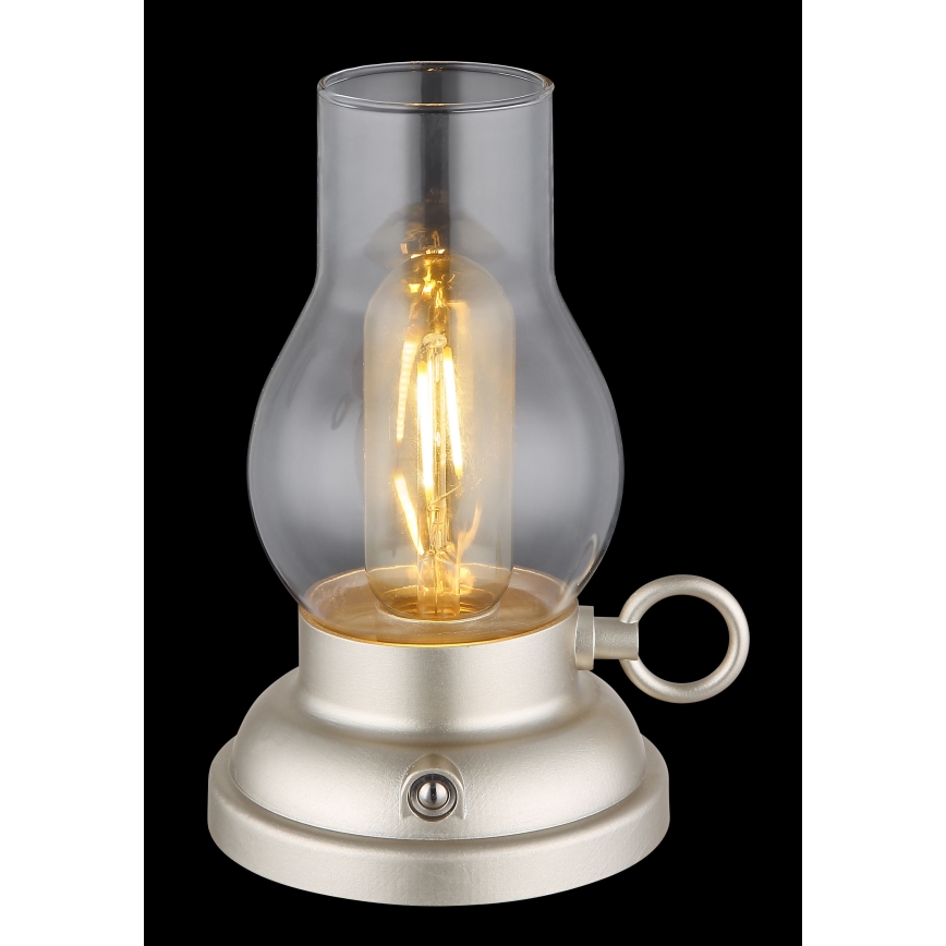 Globo - LED Stmívatelná nabíjecí dotyková stolní lampa LED/1W/3,7V 1200 mAh matný chrom