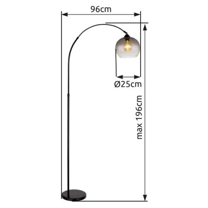 Globo - Stojací lampa 1xE27/60W/230V černá