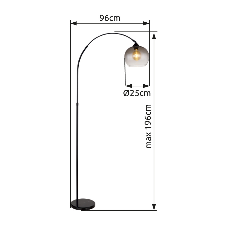 Globo - Stojací lampa 1xE27/60W/230V černá