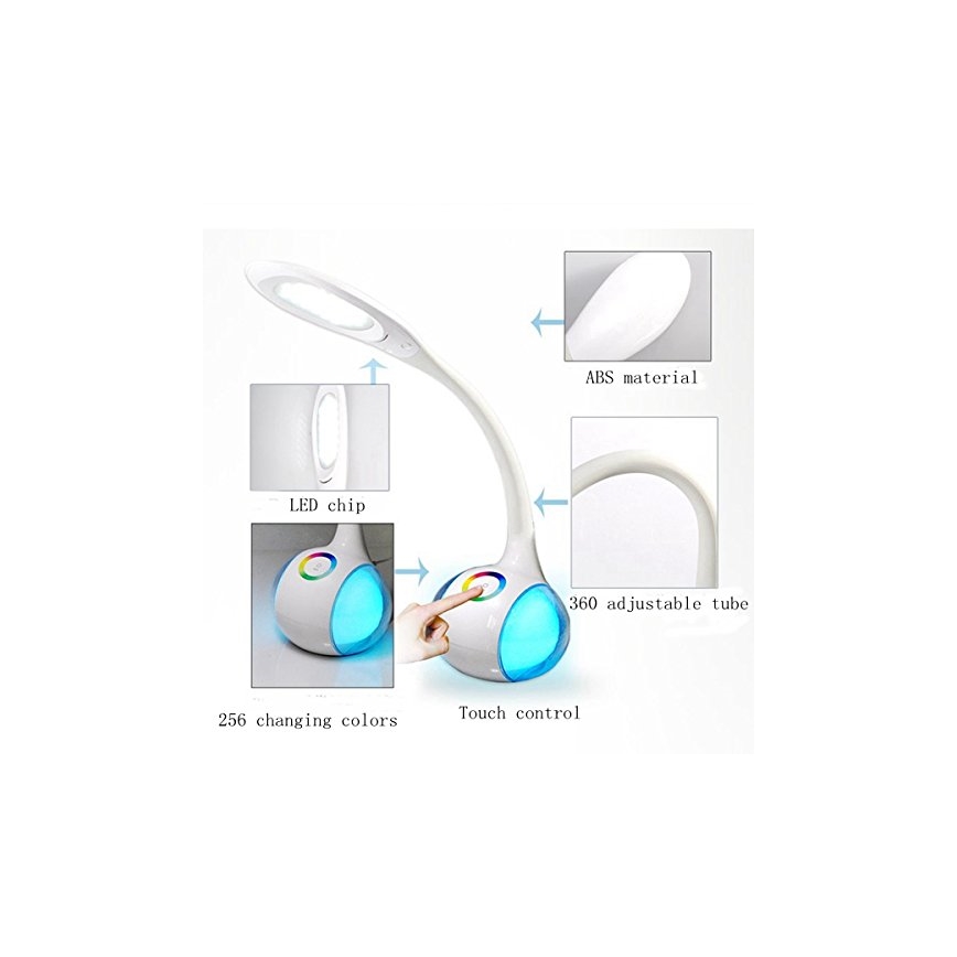 Globo 58278 - LED stolní lampa TARRON 1xLED/5W + 2xLED/0,1W