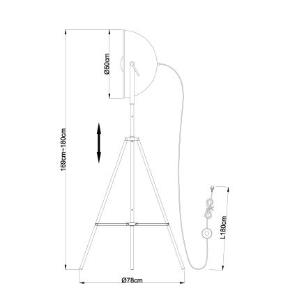 Globo - Stojací lampa 1xE27/60W/230V