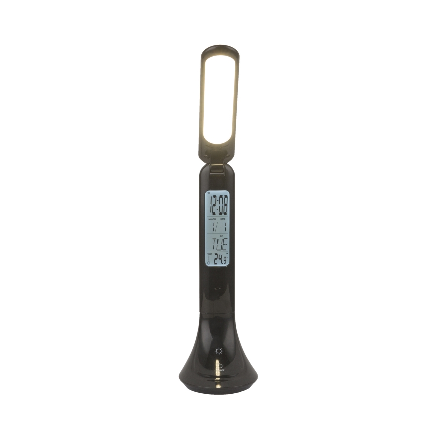 Globo - LED Stmívatelná nabíjecí stolní lampa s displejem LED/4W/230V 2200 mAh černá