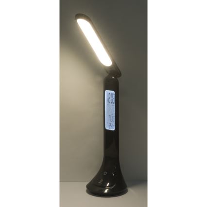 Globo - LED Stmívatelná nabíjecí stolní lampa s displejem LED/4W/230V 2200 mAh černá