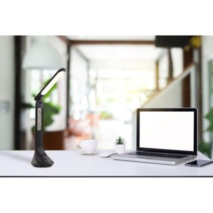 Globo - LED Stmívatelná nabíjecí stolní lampa s displejem LED/4W/230V 2200 mAh černá
