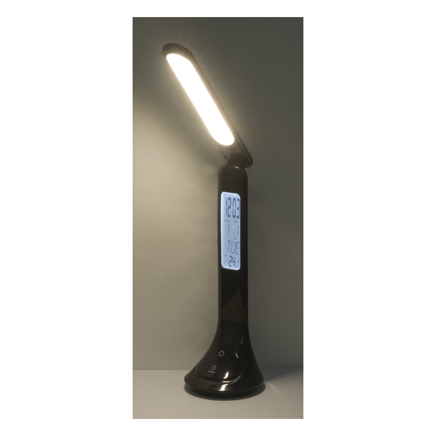 Globo - LED Stmívatelná nabíjecí stolní lampa s displejem LED/4W/230V 2200 mAh černá