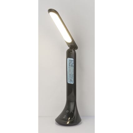 Globo - LED Stmívatelná nabíjecí stolní lampa s displejem LED/4W/230V 2200 mAh černá