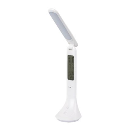 Globo - LED Stmívatelná nabíjecí stolní lampa s displejem LED/4W/230V 2200 mAh bílá