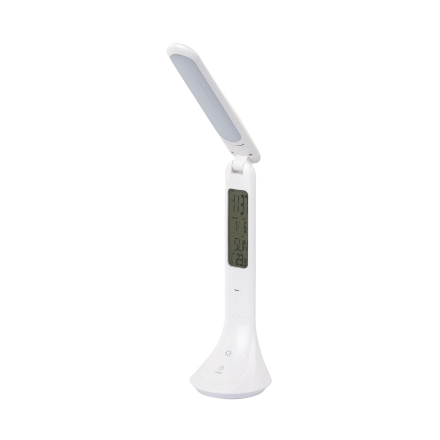 Globo - LED Stmívatelná nabíjecí stolní lampa s displejem LED/4W/230V 2200 mAh bílá