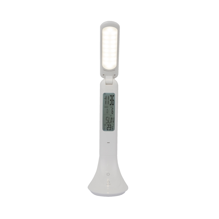 Globo - LED Stmívatelná nabíjecí stolní lampa s displejem LED/4W/230V 2200 mAh bílá