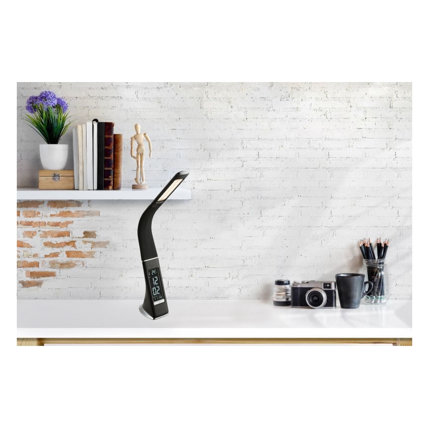 Globo - LED Stmívatelná dotyková stolní lampa s displejem LED/6,5W/230V 3000/4500/5800K černá