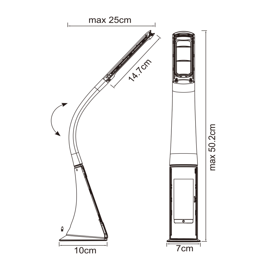 Globo - LED Stmívatelná dotyková stolní lampa s displejem LED/6,5W/230V 3000/4500/5800K černá
