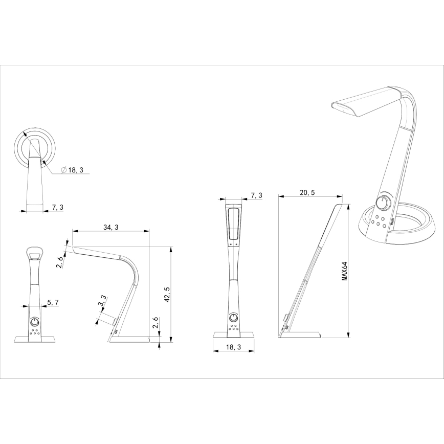Globo - LED RGB Stmívatelná stolní lampa 1xLED/8W/230V + LED/2W