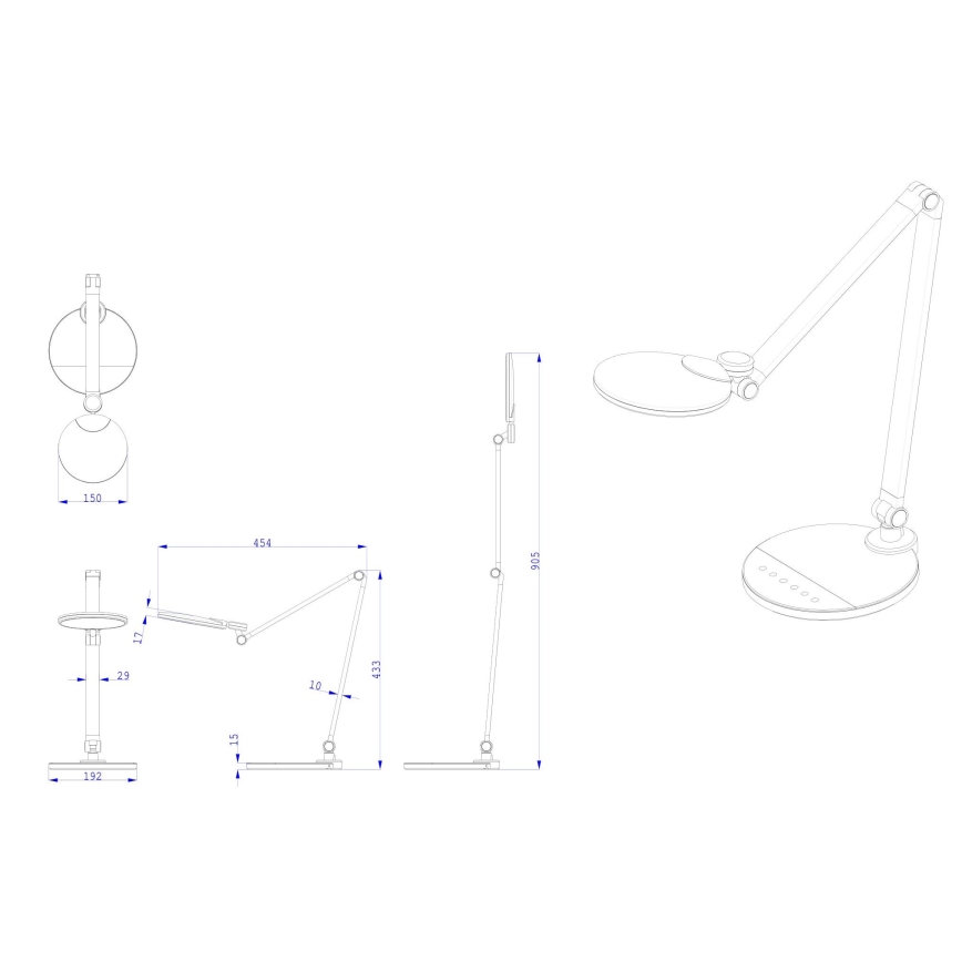 Globo - LED Stmívatelná stolní lampa LED/10W/230V 3000/4000/6300K