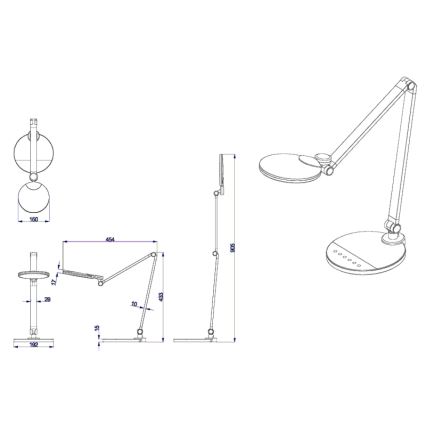 Globo - LED Stmívatelná stolní lampa LED/10W/230V 3000/4000/6300K