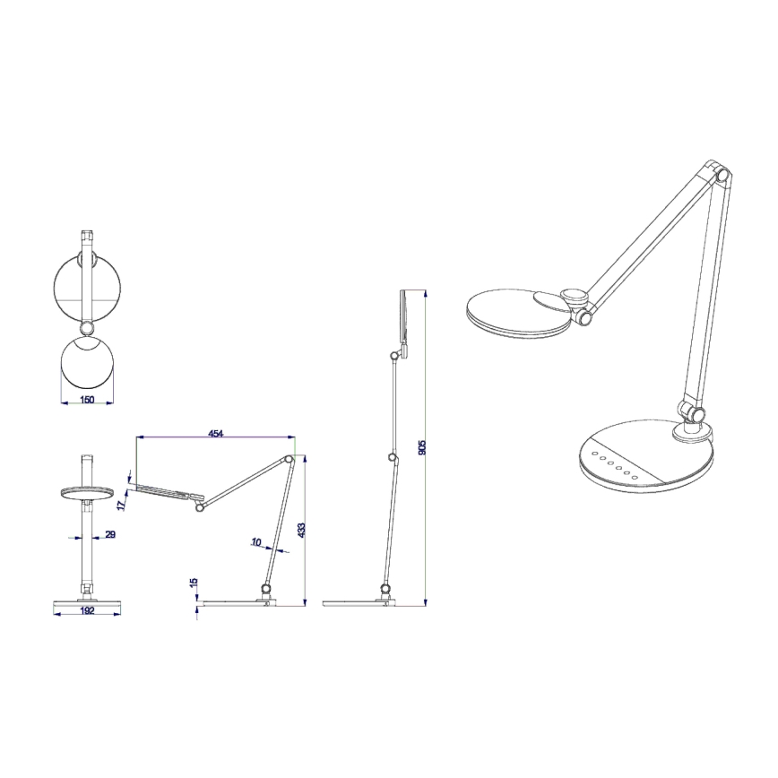 Globo - LED Stmívatelná stolní lampa LED/10W/230V 3000/4000/6300K