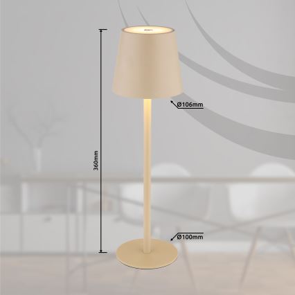Globo - LED Stmívatelná dotyková venkovní lampa LED/3W/3,7V IP44 1800 mAh USB béžová