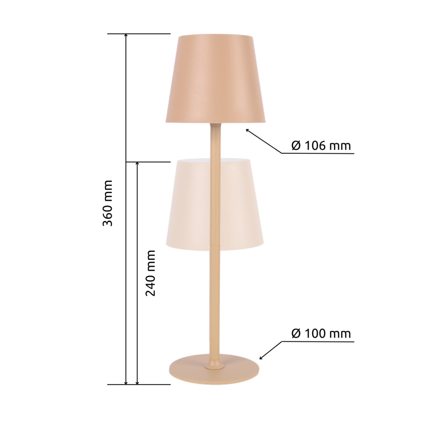 Globo - LED Stmívatelná dotyková venkovní lampa LED/3W/3,7V IP44 1800 mAh USB béžová