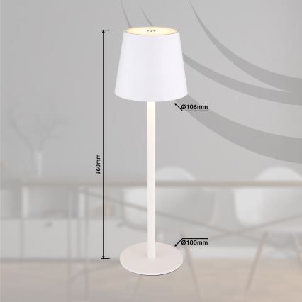 Globo - LED Stmívatelná dotyková venkovní lampa LED/3W/3,7V IP44 1800 mAh USB bílá