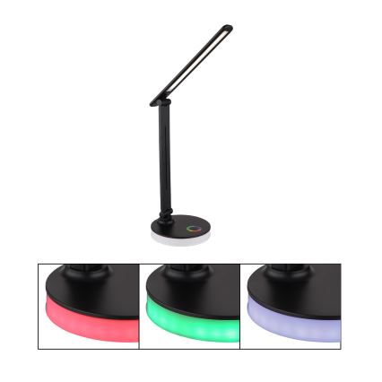 Globo - LED RGBW Stmívatelná dotyková stolní lampa LED/5W/230V + LED/2W 2700K/4000K/6500K černá