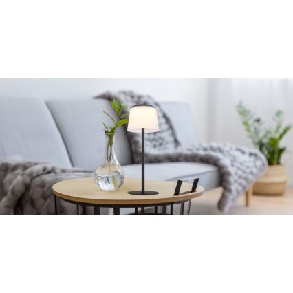 Globo - LED Stmívatelná dotyková venkovní stolní lampa LED/1,8W/5V IP44 1800 mAh černá/bílá