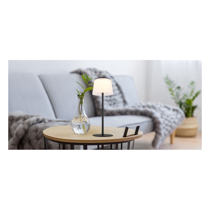 Globo - LED Stmívatelná dotyková venkovní stolní lampa LED/1,8W/5V IP44 1800 mAh černá/bílá